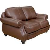 Charleston Loveseat in Chestnut Brown Top Grain Leather