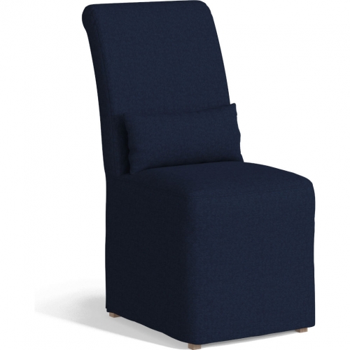 Newport Slipcovered Dining Chair in Navy Blue Fabric