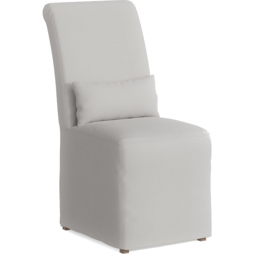Newport Slipcovered Dining Chair in White Fabric
