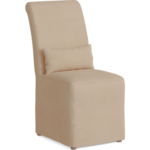 Newport Slipcovered Dining Chair in Tan Fabric