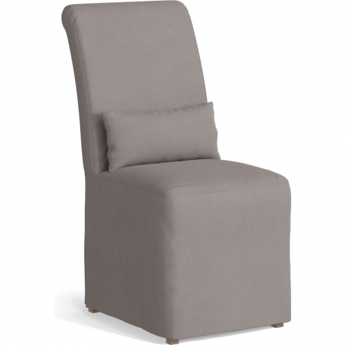 Newport Slipcovered Dining Chair in Gray Fabric