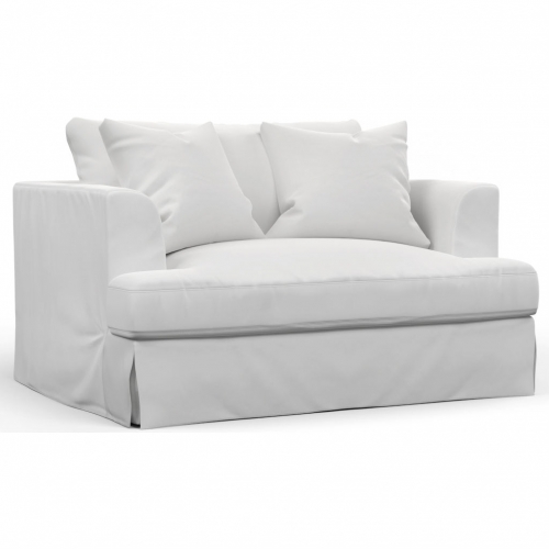 Newport Slipcovered 52" Wide Chair & a Half in White