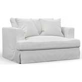 Newport Slipcovered 52" Wide Chair & a Half in White