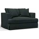 Newport Slipcovered 52" Wide Chair & a Half in Dark Gray