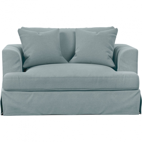 Newport Slipcover Only for Chair & A Half in Ocean Blue Performance Fabric