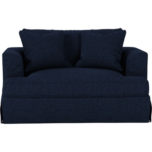 Newport Slipcover Only for Chair & A Half in Navy Blue Performance Fabric