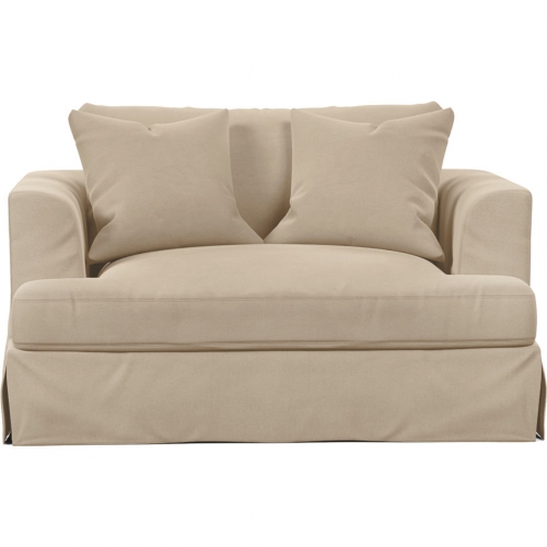 Newport Slipcover Only for Chair & A Half in Tan Performance Fabric
