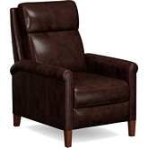 Ethan Pushback Recliner in Espresso Brown Leather