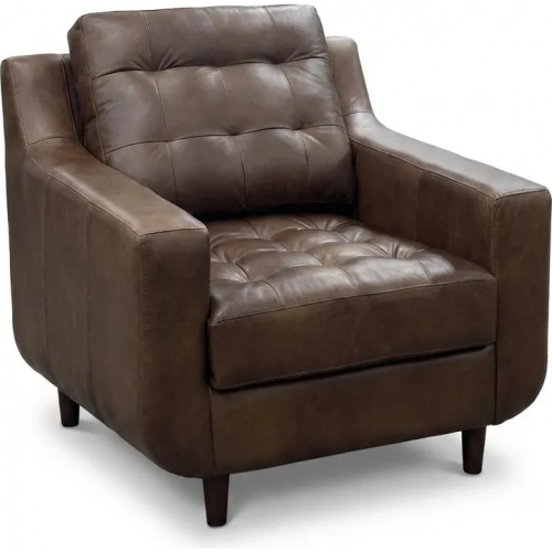 3650 Accent Armchair in Tufted Poncho Cashew Brown Top Grain Leather