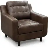 3650 Accent Armchair in Tufted Poncho Cashew Brown Top Grain Leather
