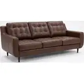 3650 Sofa in Tufted Poncho Cashew Brown Top Grain Leather