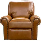 4950 Power Recliner in Saddle Brown with Croc Detail Top Grain Leather