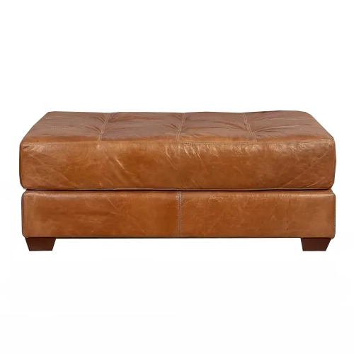 5497 Cocktail Ottoman in Sunset Brown Top Grain Leather