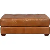 5497 Cocktail Ottoman in Sunset Brown Top Grain Leather