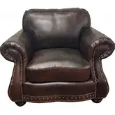 8755 Accent Chair in Chesterfield Cowboy Brown Top Grain Leather