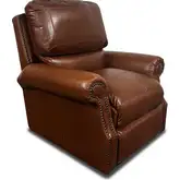 9055 Power Recliner in Brandy Brown with Pattern Top Grain Leather