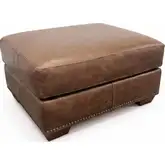 9397 Ottoman in Ancient Brown Top Grain Leather