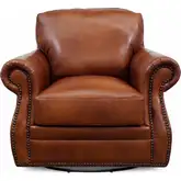 9450 Swivel Accent Chair in Polo Brown Top Grain Leather