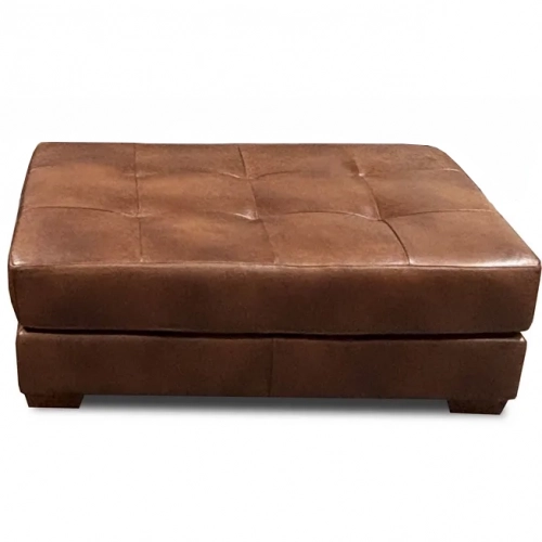 9940 Ottoman in Hickory Brown Top Grain Leather