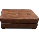 9940 Ottoman in Hickory Brown Top Grain Leather