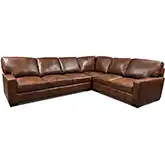 9940 3 Piece Sectional Sofa in Hickory Brown Top Grain Leather (Left Facing Sofa)
