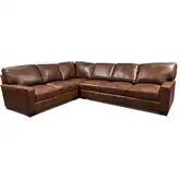 9940 3 Piece Sectional Sofa in Hickory Brown Top Grain Leather