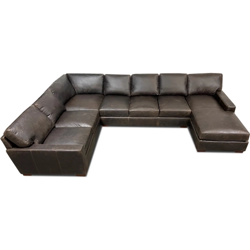 9945 4 Piece Sectional Sofa in Java Ancient Brown Top Grain Leather