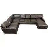 9945 4 Piece Sectional Sofa in Java Ancient Brown Top Grain Leather