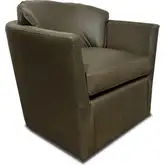 9946 Swivel Accent Chair in Olive Green Top Grain Leather