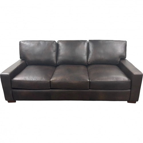 9955 Sofa in Poncho Walnut Brown Top Grain Leather