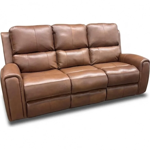 M100 Power Recline Sofa in Bourbon Brown Top Grain Leather