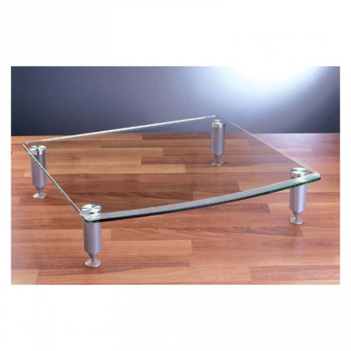 AGR Series 1 Shelf Amp Stand in Black or Silver with Tempered Glass