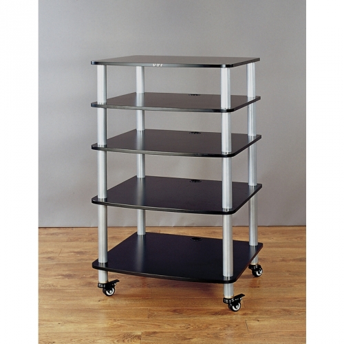 AR Series 5 Shelf Audio Rack with Casters in Multiple Finishes