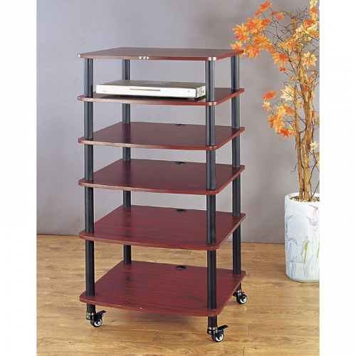 AR Series 6 Shelf Audio Rack with Casters in Multiple Finishes