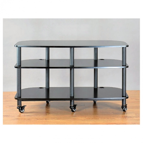 AR Series 3 Shelf TV Stand Audio Rack with Casters in Multiple Finishes