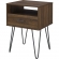 18" Modern Single Drawer Hairpin Leg Side Table in Dark Walnut