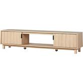 Arundo 70" 2 Reeded Door TV Stand in Coastal Oak Finish