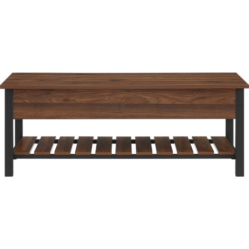 48" Farmhouse Storage Bench in Dark Walnut