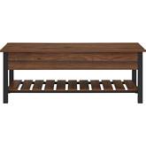 48" Farmhouse Storage Bench in Dark Walnut