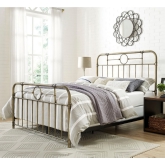 Antiqua Bronze Metal Pipe Queen Bed