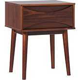 Atticus 20" 1 Drawer Nightstand in Walnut Finish Wood