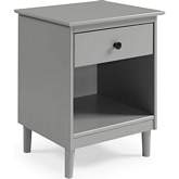 Spencer 1 Drawer Solid Wood Nightstand in Grey