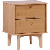 Sloane 2 Drawer Groove Handle Wood Nightstand in Natural Pine