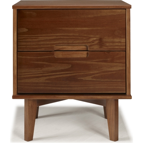 Mid Century Modern Wood Nightstand in Walnut Finish