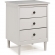 Modern 3 Drawer Nightstand in White Finish