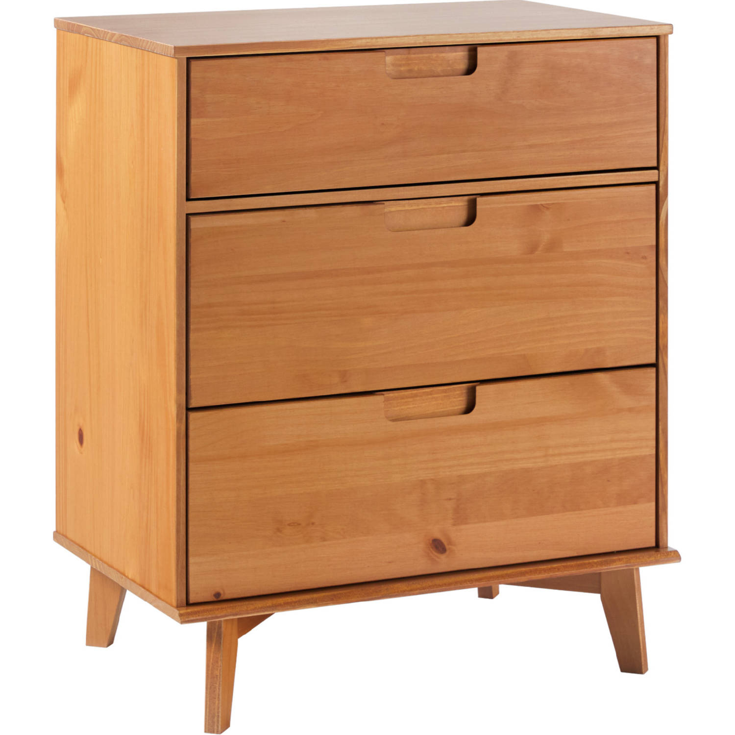 Sloane Mid Century Modern 3 Drawer Solid Wood Dresser - Caramel Finish Sloane Mid Century Modern 3 Drawer Solid Wood Dresser - Caramel Finish