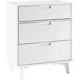 Sloane 3 Drawer Groove Handle Dresser in Walnut Finish Wood