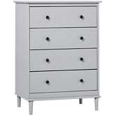 Spencer 4 Drawer Dresser Chest in Gray Finish Wood