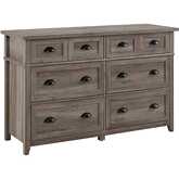 Odette 52" 6 Drawer Framed Dresser in Grey Wash Finish
