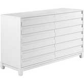 Priya 6 Drawer Dresser in White Finish Wood